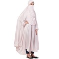 Free size jilbab with nose piece- Light pink
